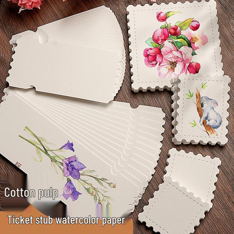300g Cotton Pulp Fine Grain Watercolor Paper: Blank Postcards, Bookmarks, and Creative Cards