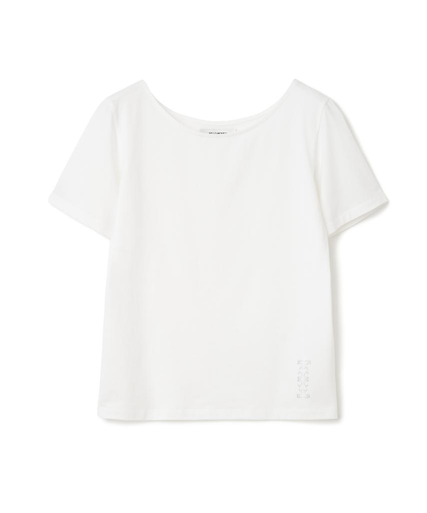 MILLO WOMEN Soft Binding Boat Neck T-Shirt [Ivory]