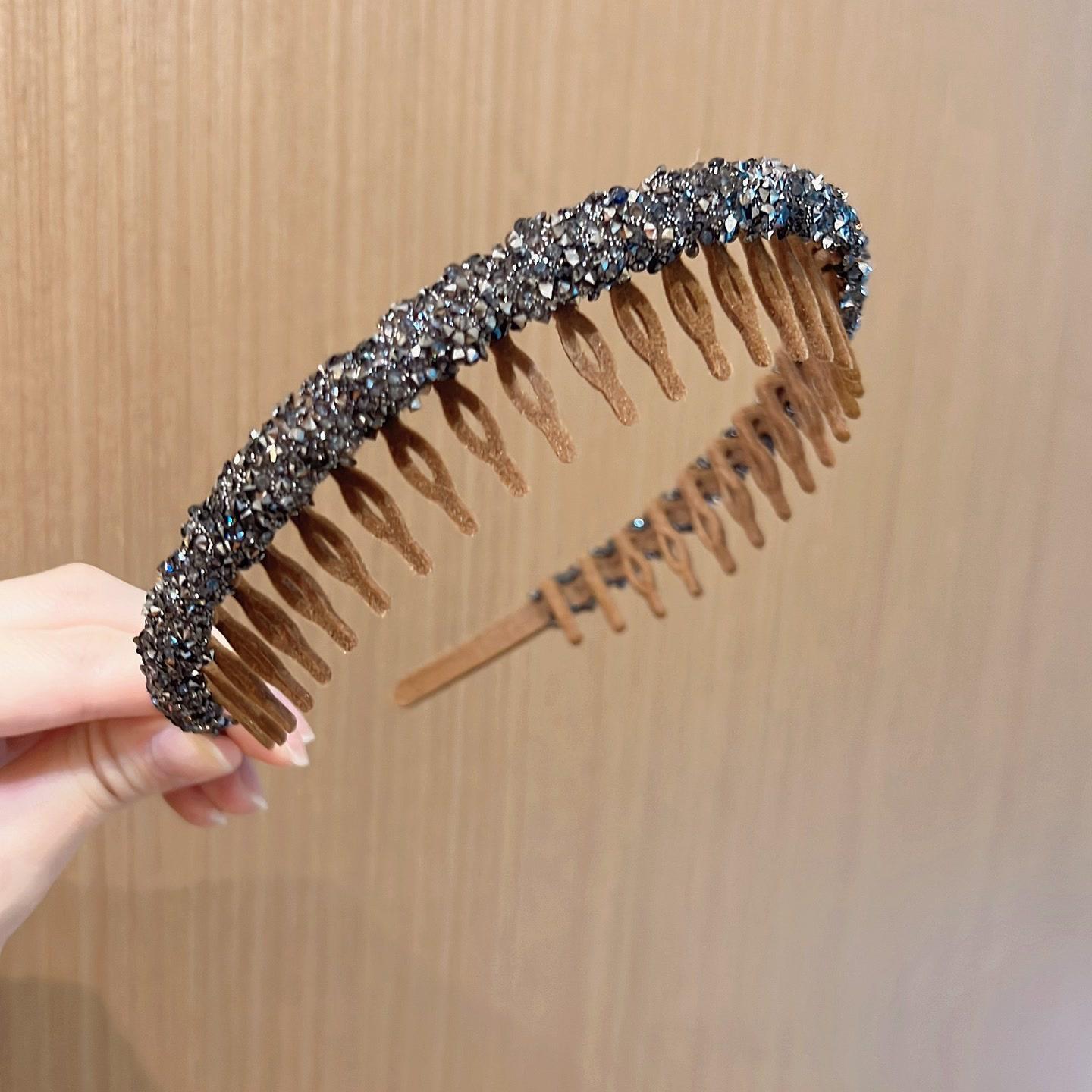 

Корейский акриловый гребень-ободок с зубцами против скольжения для женщин - Заколка для волос и украшение