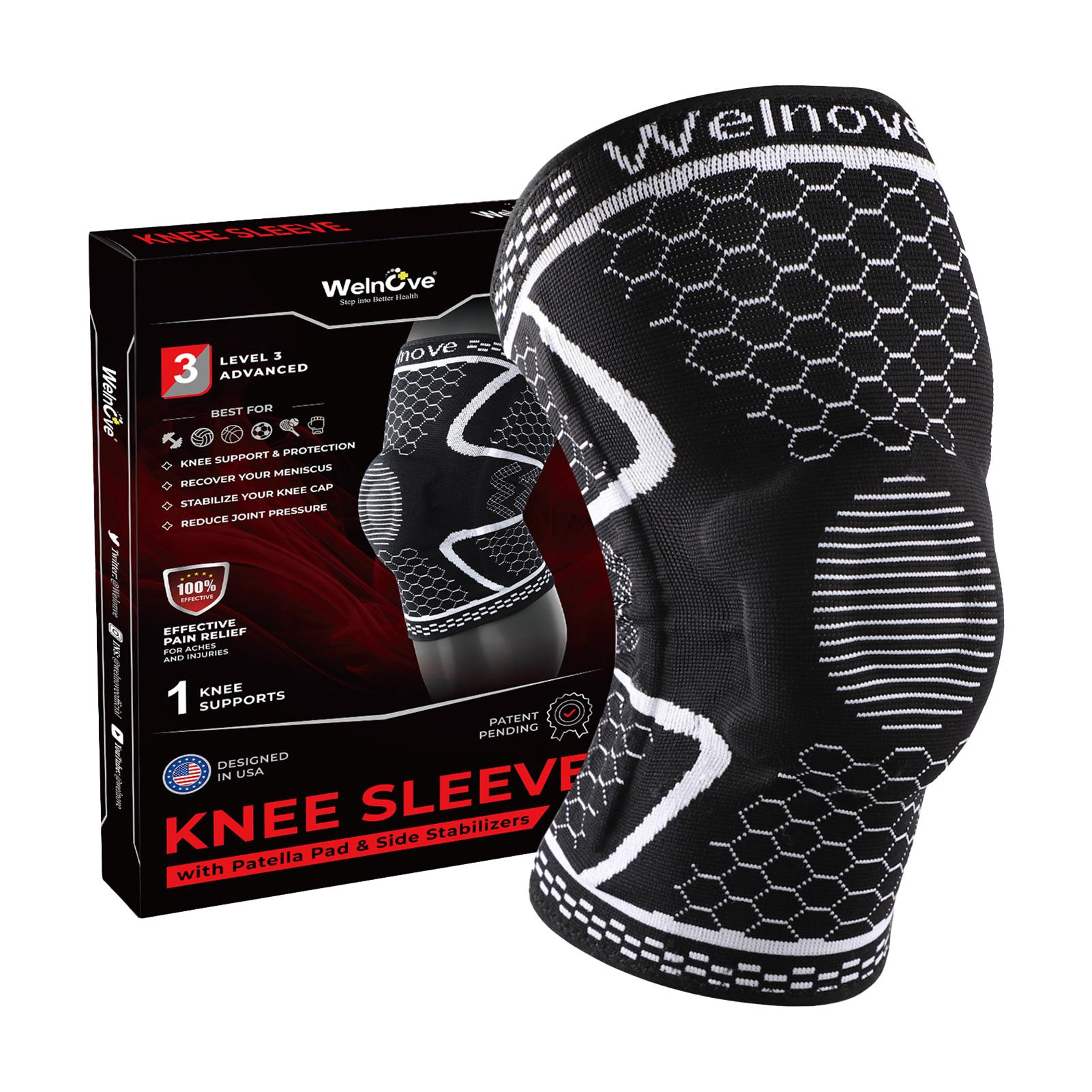 

1-2Pcs Non-Slip Knee Support Brace Elastic Breathable Knitting Sport Compression Knee Pad Sleeve Fitness Running Knee Braces S