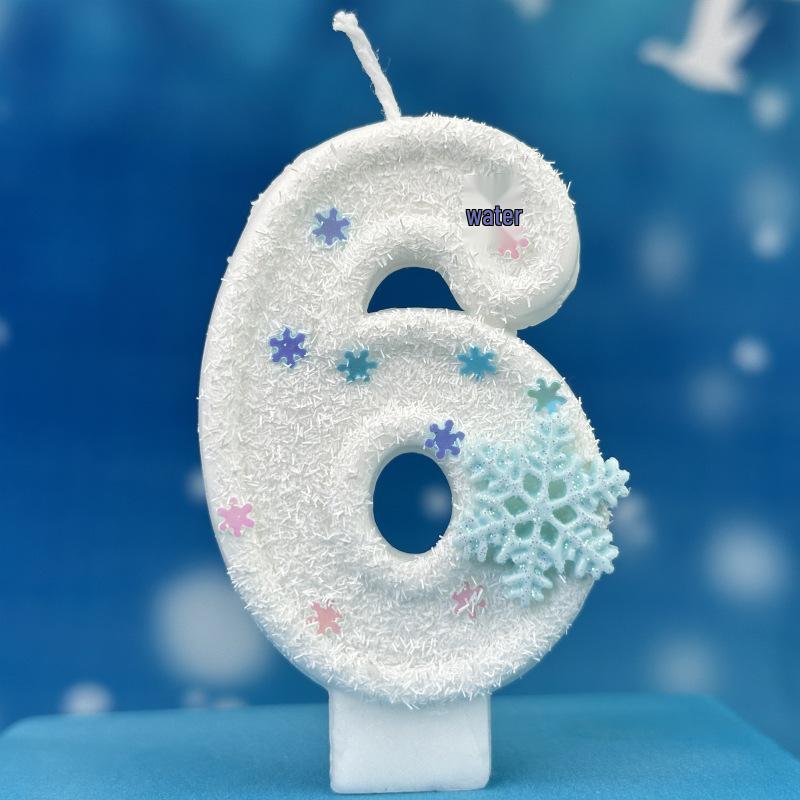 Xiyin Digital Birthday Candles for DIY Ice and Snow Theme Cake Decorations