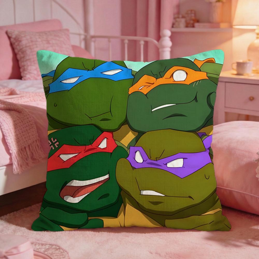 mMutant Ninja Turtles Cushion Cover Premium Comfort Reversible Pillow Cove Two in One Design for Any Room  Car Interior