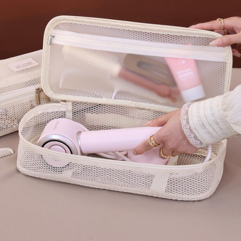 §High Quality Mesh Hair Dryer Storage Bag Dustproof Large Capacity Curler Storage Bag With Handle Hairstyles Tool Organizer Home