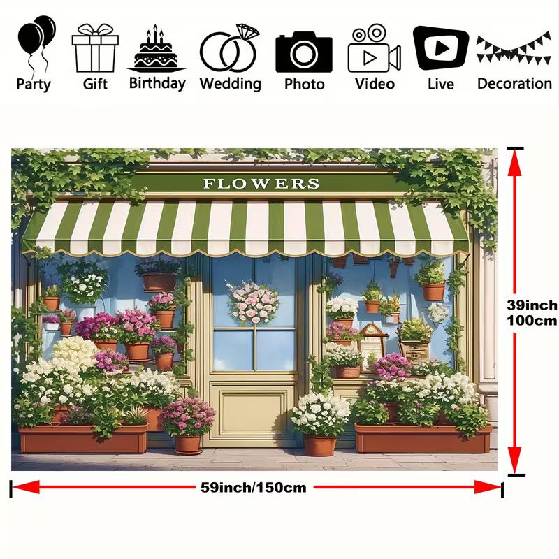 2D European Flower Shop Backdrop for Mother’s Day & Party