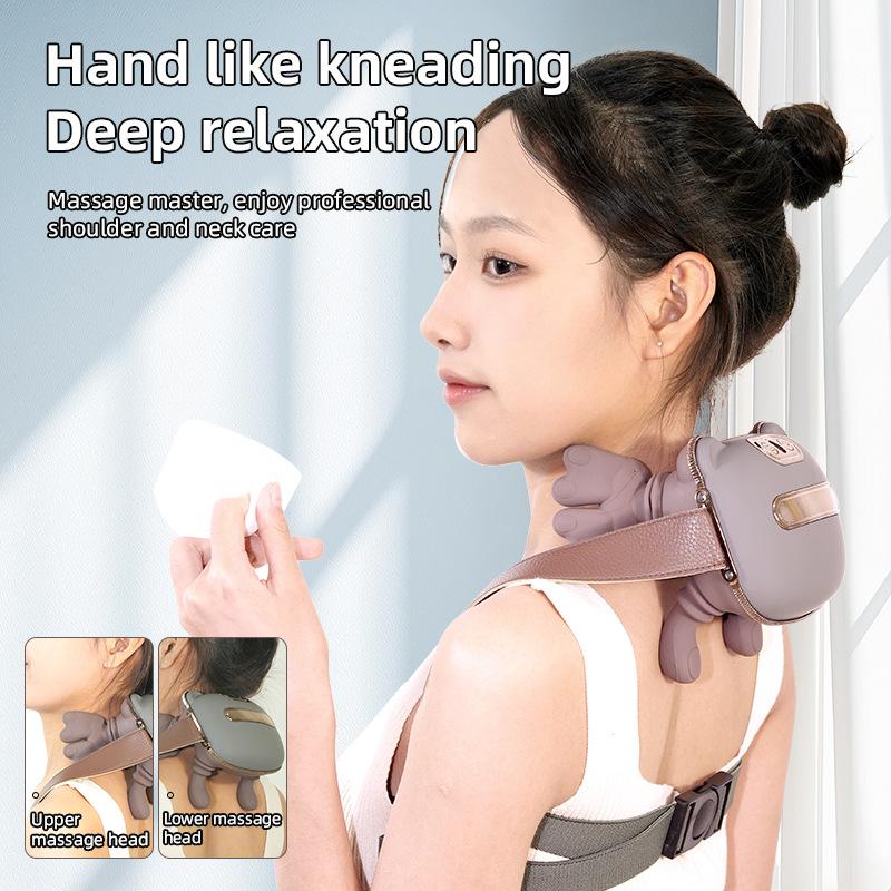 Neck Shoulder Massager Finger Pressure Shiatsu Neck Back and Shoulder Massager Electric Kneading Neck Deep Massage Muscle Relax