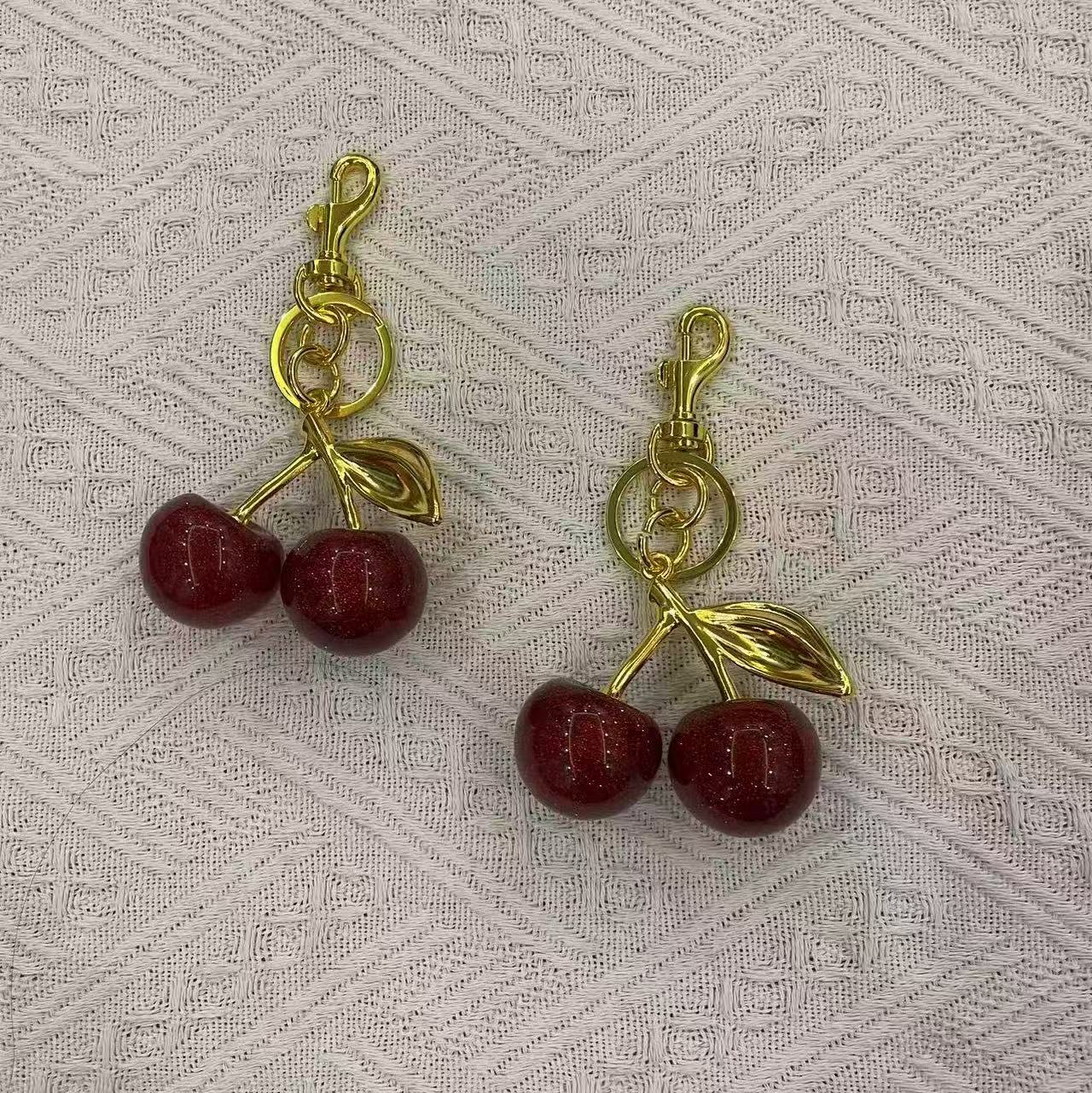 Cherry Keychain Fashion Cherry Bag Pendant Keychain Cherry Jewelry Ornament Exquisite Pendant