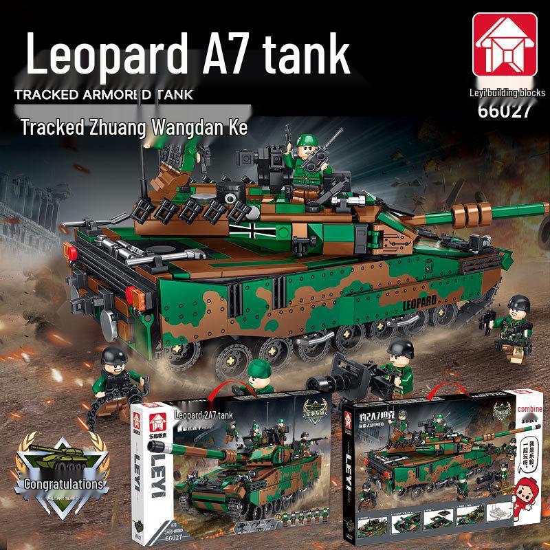 

Le Yi Leopard 2A7 & M1A2 Военный игрушечный танк Модель из строительных блоков.