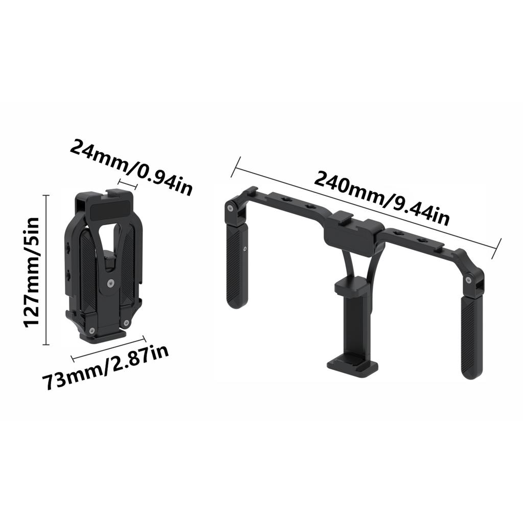 Adjustable Cellphone Clip Clamp Holder for Photography with 2 Cold Shoe Mounts and 360Rotation for Vlog Video Shootings