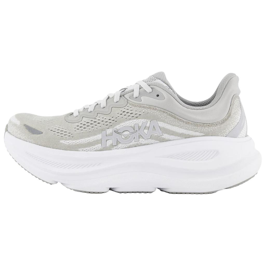 HOKA One One Bondi 9 Abriebfeste Atmungsaktive Laufschuhe Herren Grau Silber Weiß 1162011-CRDS