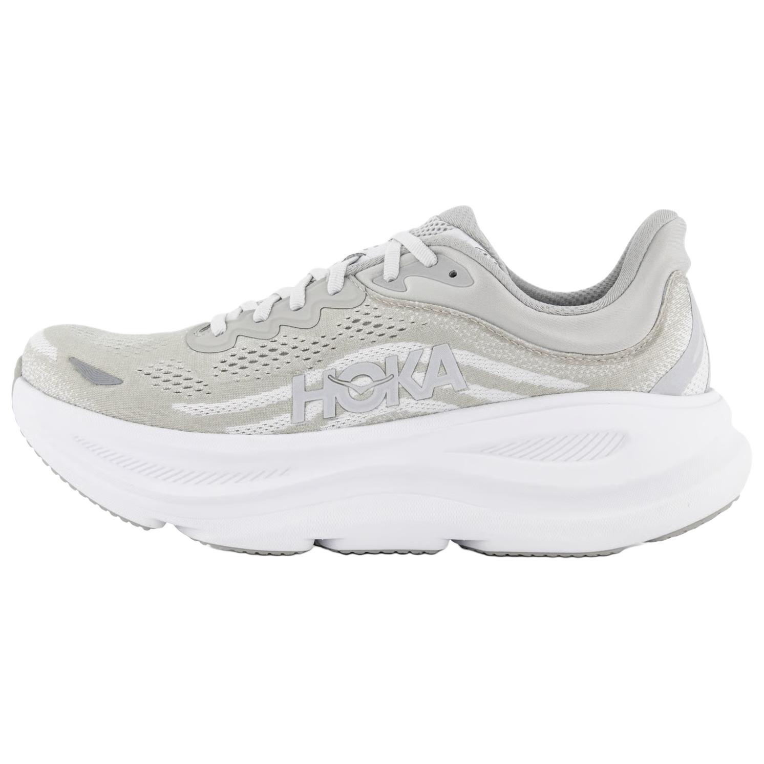 

Hoka One One Bondi 9 Comfortable Durable Breathable Running Shoes Men sneaker Gray Silver White 1162011-CRDS 40⅔
