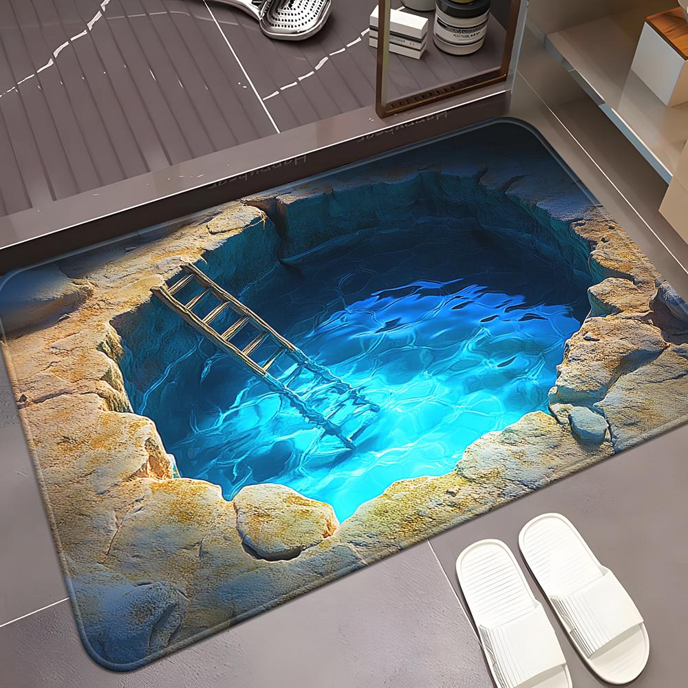 3D Optical Illusion Doormat, Suitable for Living Room, Bedroom, and Entryway Non-Slip Yoga Mat, Camping and Picnic Use
