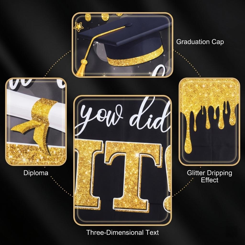 Graduation Class Decoration Door Flag Hanging Flag Graduation Party Decoration Supplies