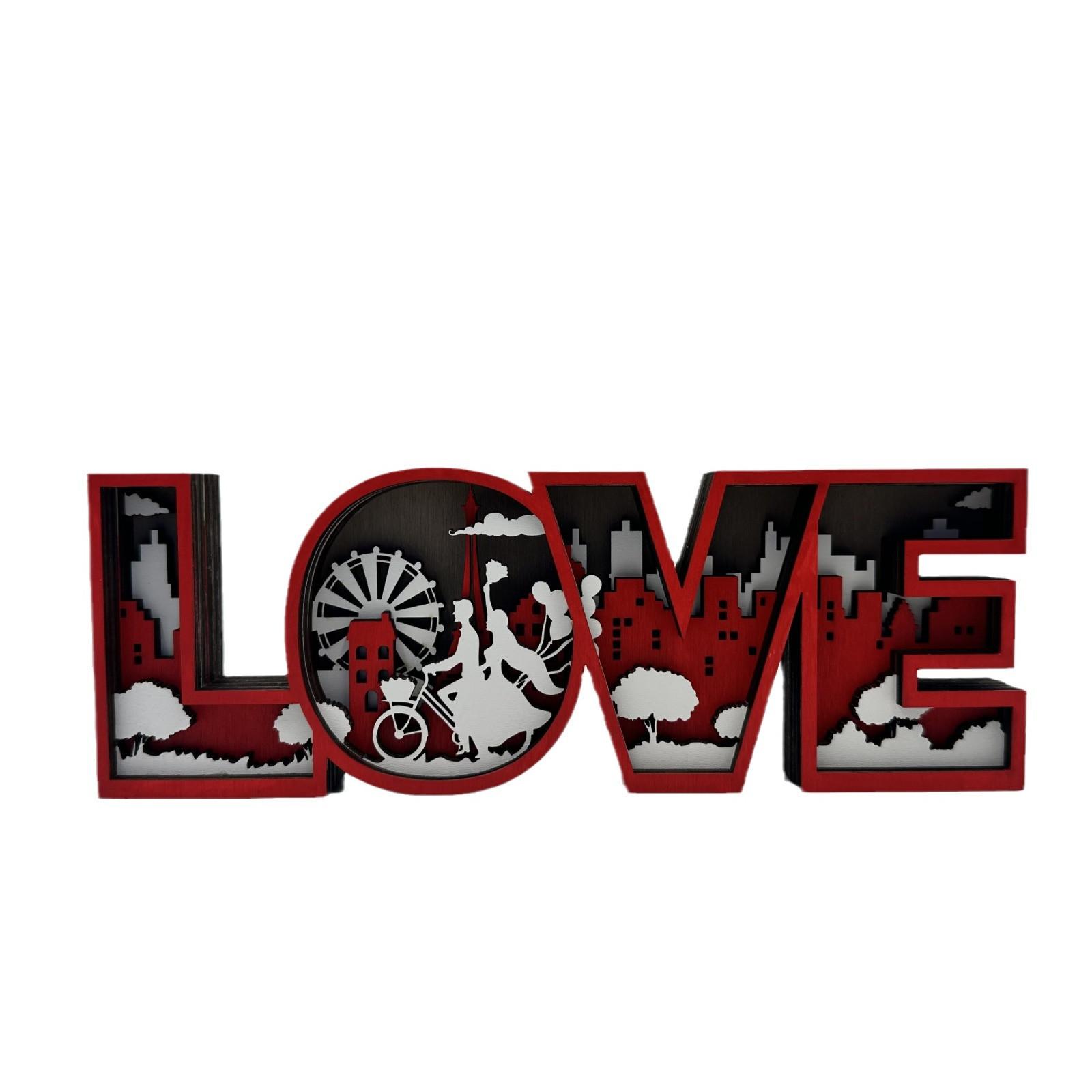 

Деревянные 3D украшения ко Дню святого Валентина Поделки Креативный дизайн Домашний декор Подарки One Size