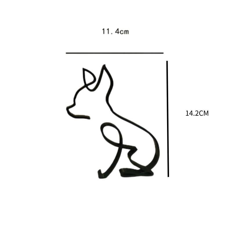 Metal Dog Art Sculpture Modern Abstract Minimalist Art Animal Ornaments Pet Dog Crafts Home Study Office Desktop Decoration