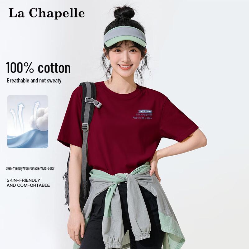 La Chapelle Unisex Cotton Brushstroke Label T-Shirt M