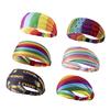 Breites Stirnband Bequeme Weiche Elastische Stirnbänder für den Alltag Yoga Training Regenbogen-Print Pride Edition