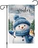 Hello Winter Snowman Garden Ag 12x18 Inch Double Sided for Outside, Brown