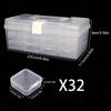 32pcs/Set Clear Plastic Organizing Storage Box, DIY Beaded Storage Container Suitcase, Jewelry Hair Accessories Container Box