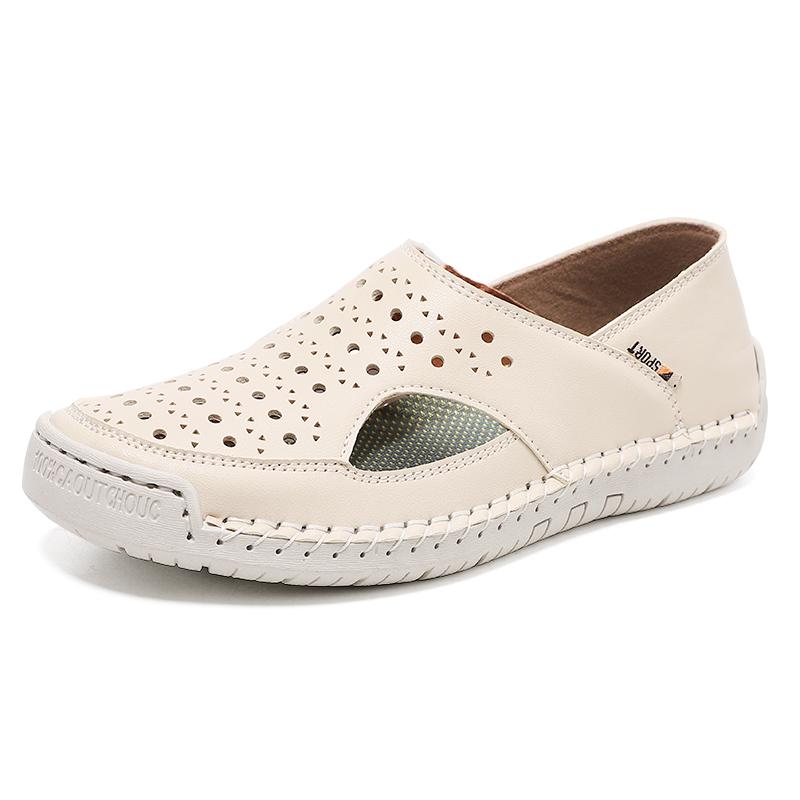 Большой размер Ручная работа Сандалии Женские Летняя обувь Женская обувь Размер 36-44 36 бежевый