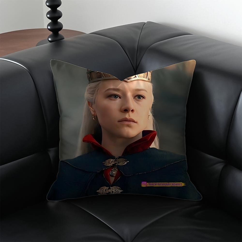 RRhaenyra Targaryen Kissen Schlag Fantasie Kissenbezug Kissenhülle Anti-Milben Unsichtbarer Reißverschluss seidiger Plüsch Kissen