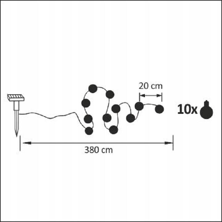 Milki 10xLED decorative solar garden garland