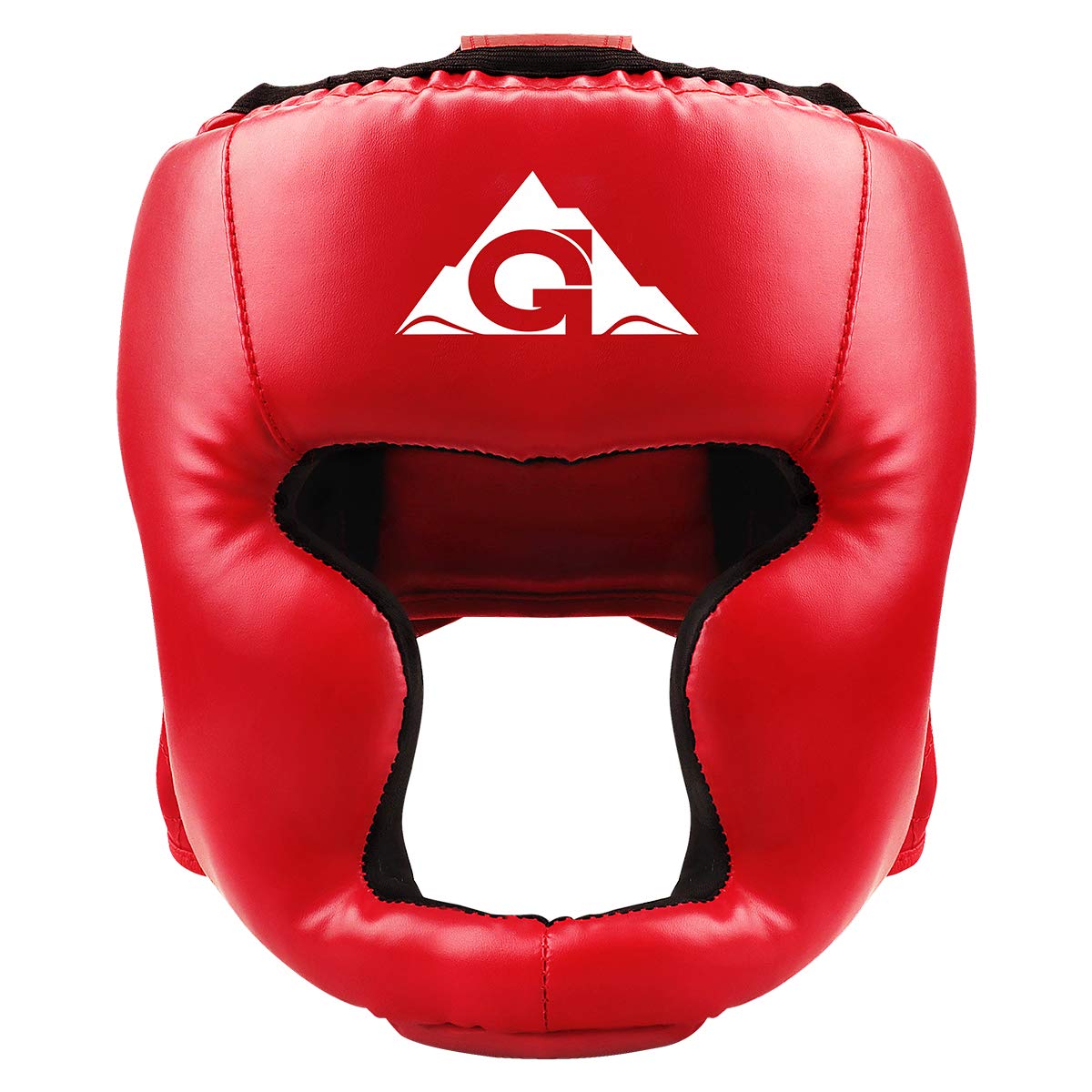 GROOFOO Full Coverage Headgear for Boxing, Kickboxing, MMA, Muay Thai, Sparring, Chin Guard, Cheek/Forehead/Ear Protection, Taekwondo, Unisex (S, Red)