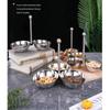 Double Walled Stainless Steel Condiment Bowl Portable Serving Dish with Handle for Hotel and Barbecue Events
