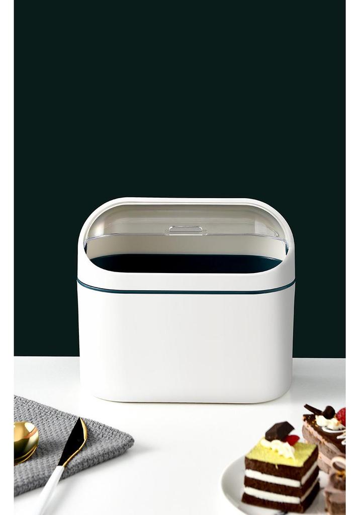 Mini Desktop Trash Can with Lid for Home or Office