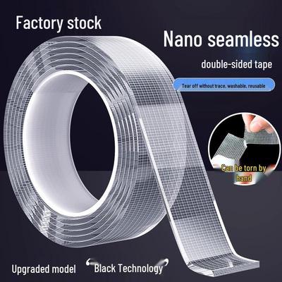 Grid Nano Doppelseitiges Waschbares Transparentes Klebeband - Hohe Haftung, Wiederverwendbarer Magischer Aufkleber mit Acryl-Stoffbasis.