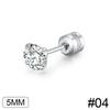 Fashion Four Claw Zircon Cartilage Stainless Steel Ear Stud Crystal Zircon Earrings Piercing Jewelry Steel Clear