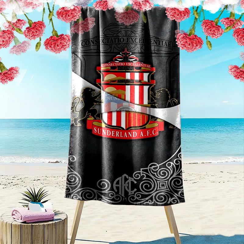 Asciugamano da Spiaggia con Stampa del Logo del Sunderland Association Football Club, Asciugamano Grande Morbido Asciugatura Rapida per Spiaggia Campeggio Nuoto