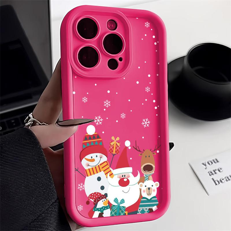 Weihnachts-Handyhülle für iPhone 11 13 12 14 15 16 Pro Max XR XS Samsung A15 A55 A05 Redmi 12 13C OPPO A16 A18 Reno 11 Vivo Y17S Y12 Infinix Note 40