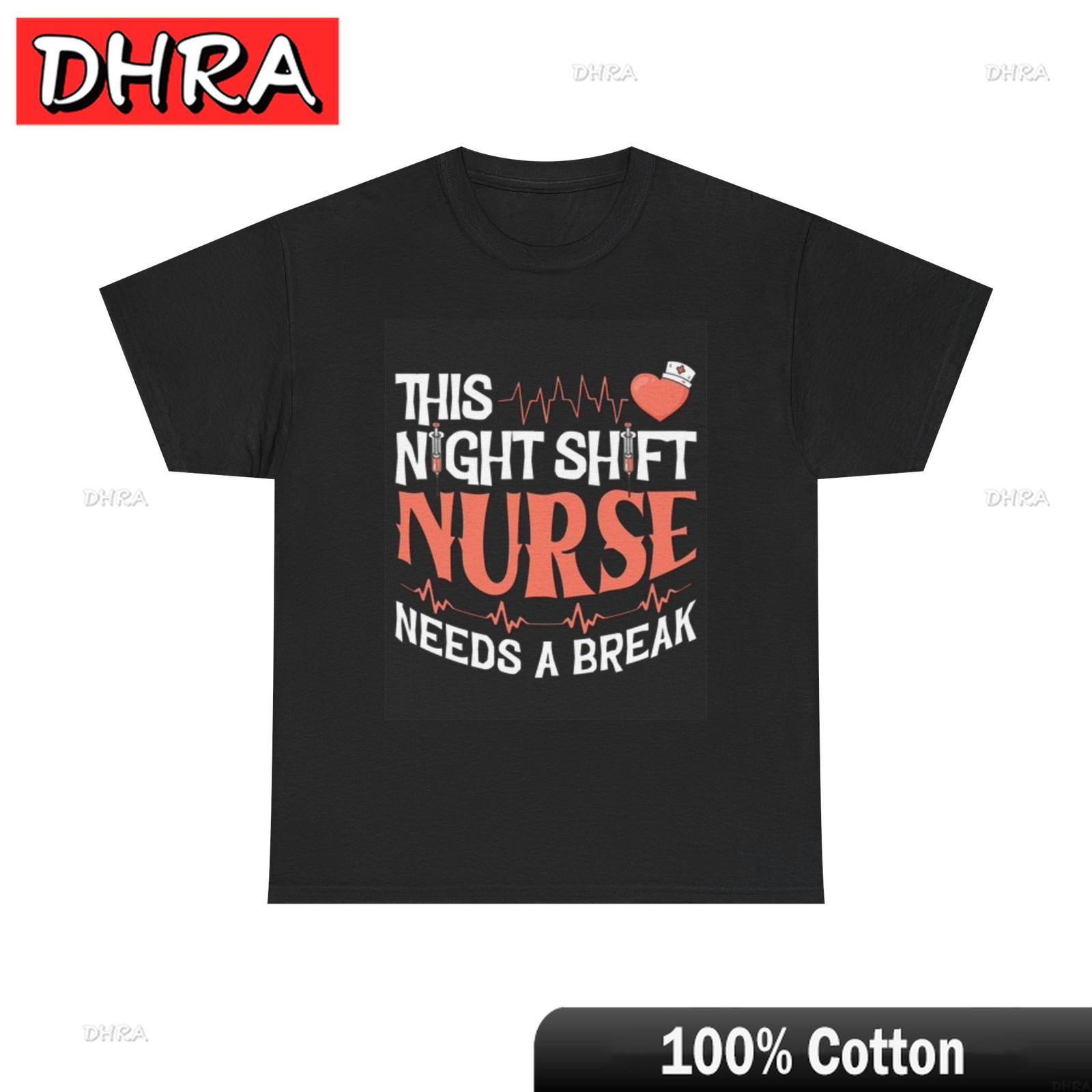 Night Shift Nurse Graphic T Shirt Funny Doctors Unisex Heavy Cotton Tee Retro Graphic Cotton Tees for Street Style TShirt S