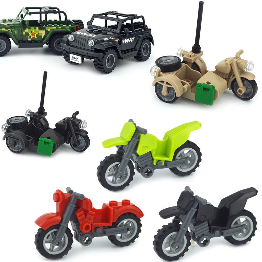 Ww2 Militare Swat Suv Auto Blocchi da Costruzione Moto da Cross Veicolo Soldati Set Moto Esercito Accessori Militari Giocattolo a Mattoncini