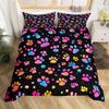 Dog Paw Print Duvet Cover Set Puppy Bedding Set Cute Animal Cartoon Pattern Quilt Cover