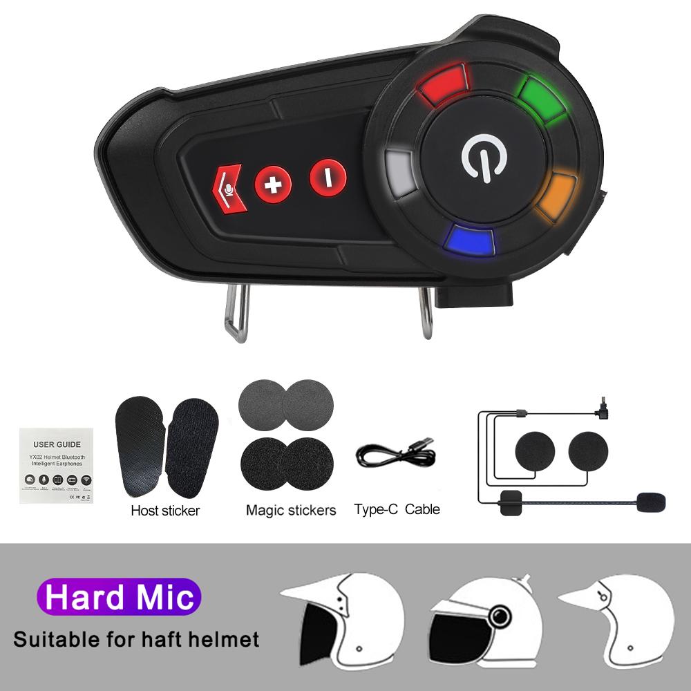 YX02 Cască Moto Headset Bluetooth Wireless Kit Apel Handsfree Impermeabil Căști cu Control Vocal Căști BT 5.2