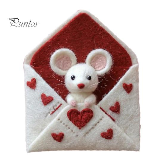 Wool Art Doll Handmade Felt Mouse Plush Toy Cute Animal Ornament Collectible Soft Charming Home Decor Unique Gift for Collectors Warm Textured
