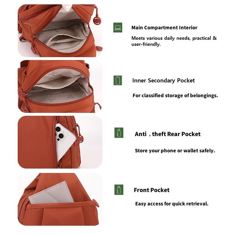 Multifunctional Oxford Cloth Crossbody Bag, Large Capacity Wear-Resistant Water-Repellent Shoulder Backpack