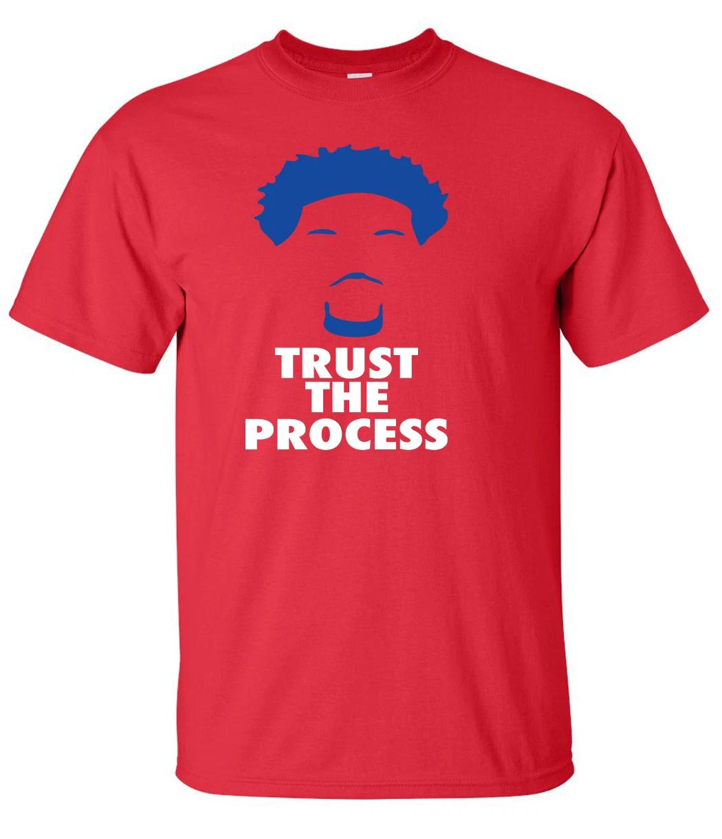 RED NEW Philadelphia Joel Embiid Trust The Process Tshirt jersey 76ers XS