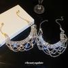 Elegant Rhinestone Lace Tassel Necklace - Multi-Layer Clavicle Accessory for Women