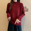 Dámský svetr s polorolákem Podzim Zima Volný Ležérní Pulovr Pletený top