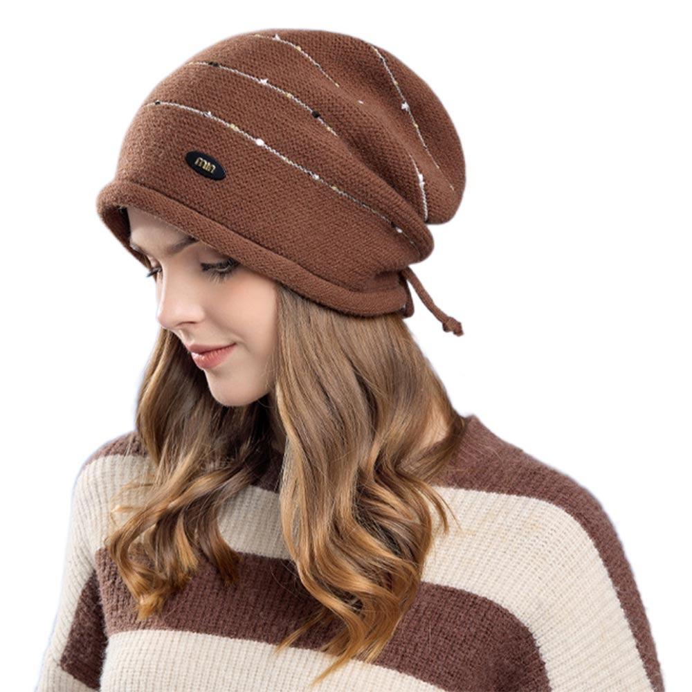 Short Brim Winter Knitted Hat Soft Bonnet Casual Beanies  Outdoor