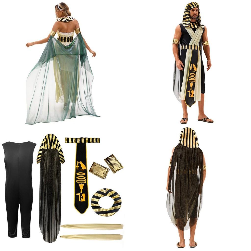 Egyptian Pharaoh Cleopatra Cosplay Costume With Polyester Fabric For Adults