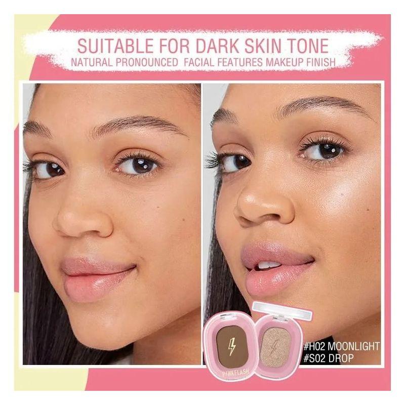 PINKFLASH - Schimmernder Highlighter & Mattes Konturpuder - 4 Farben