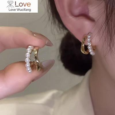 Romantyczne wysokiej jakości perły kolczyki damskie Charm Bella wykwintne kolczyki sztyfty ślubne akcesoria wisiorek biżuteria moda prezent