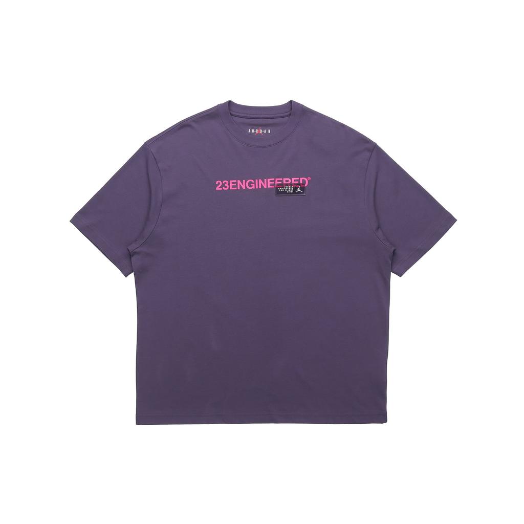 Jordan T Shirts Men's Purple Crew Neck Moderate Straight Fit CZ5182-573