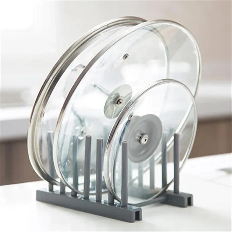 2 PCS Modern Design  Dish Drainer Rack Kitchen Plates Holder Drying Organizer Plates Display Shelf Pot Lid Storage Stand Plate