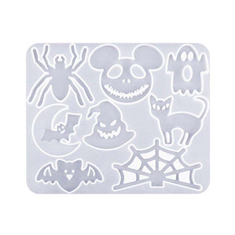 Halloween Pendant Silicone Mold Personalized Skull Pumpkin Earrings Pendants Resin Molds with Hair Clips Accessory DIY