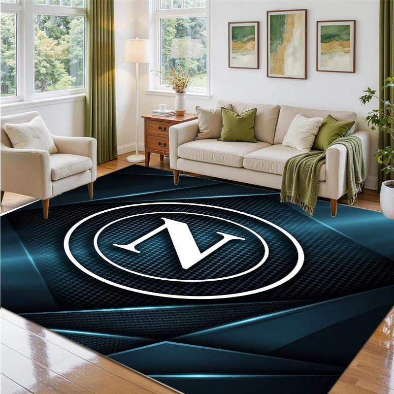 Napoli FC Design Crystal Velvet Rug Soft Decorative Mat for Bedroom Entrance