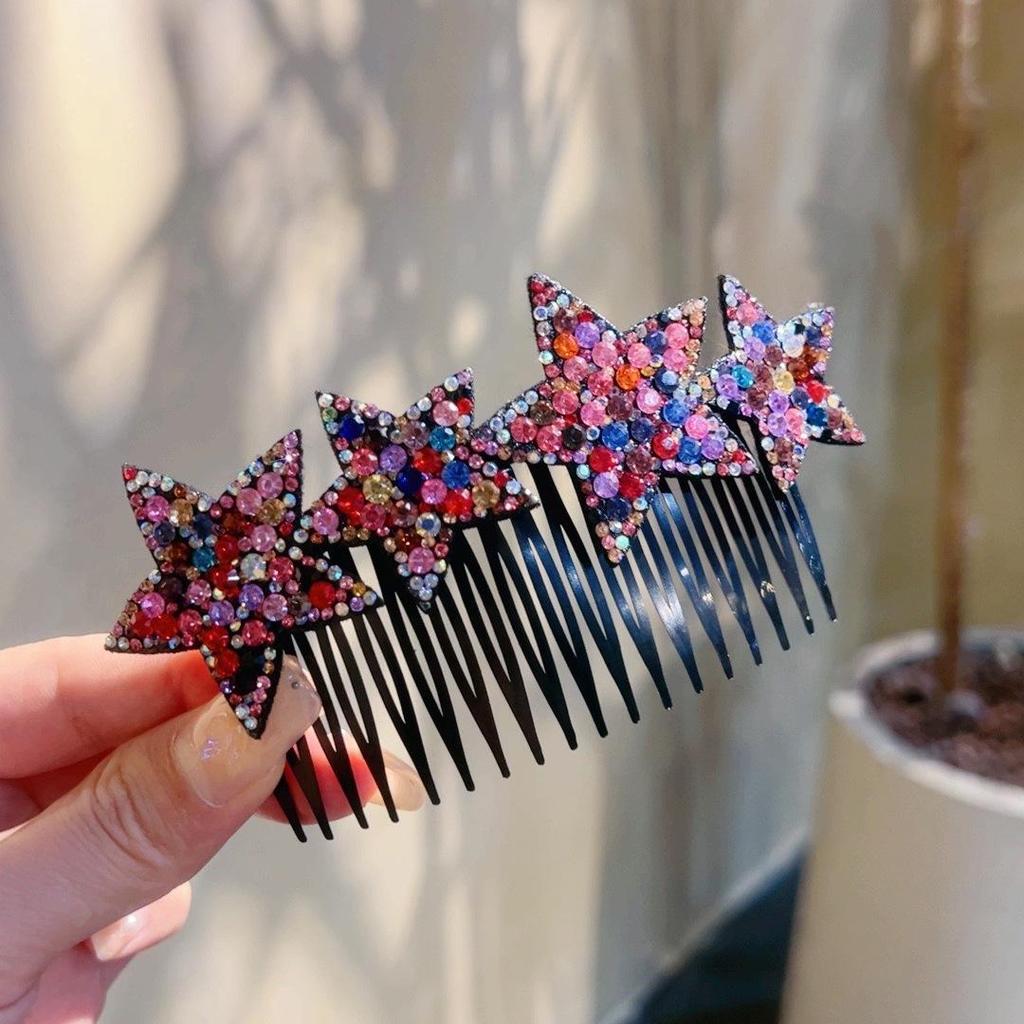Five-Pointed Star Hairpin: 20-Tooth Back-Combing Styling Tool for Flyaway Fix and Bangs